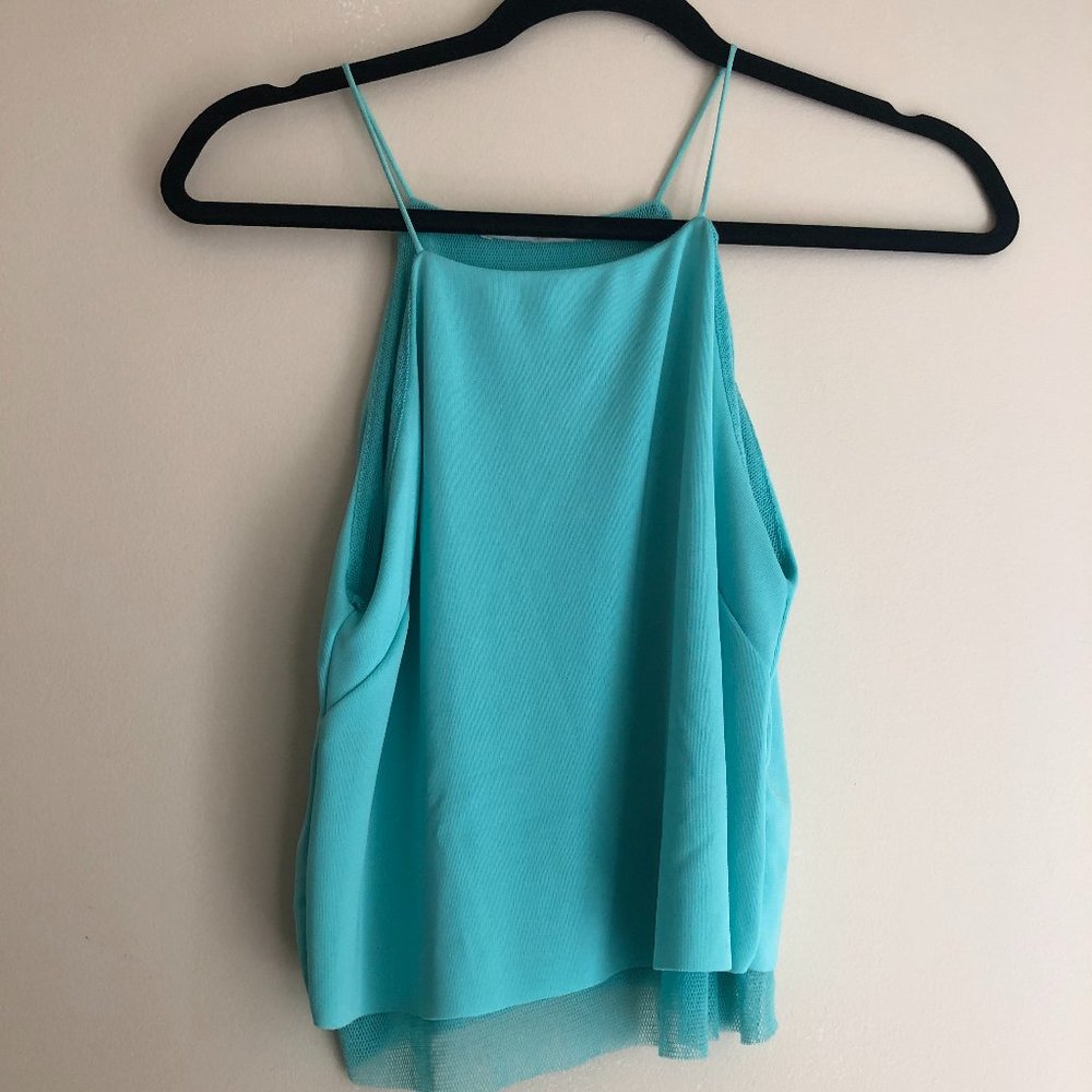 Zara Sleeveless Blouse in Aqua | Size Small - Picture 4 of 8
